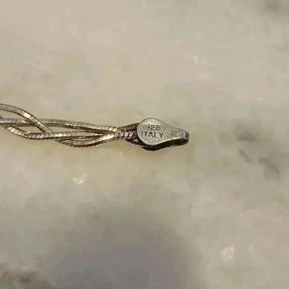 Bracelet Dyadema Italy Sterling Silver Braided Intertwined Snake - Picture 5 of 7